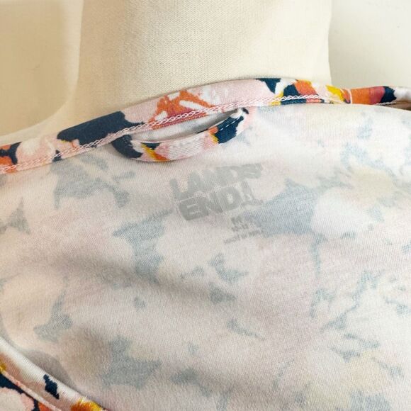 LANDS’ END dress | floral casual knit | bright | long sleeves | knee length | me - Picture 5 of 8